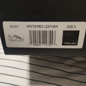 Dolce Vita Women's White and Red Leather Sneakers